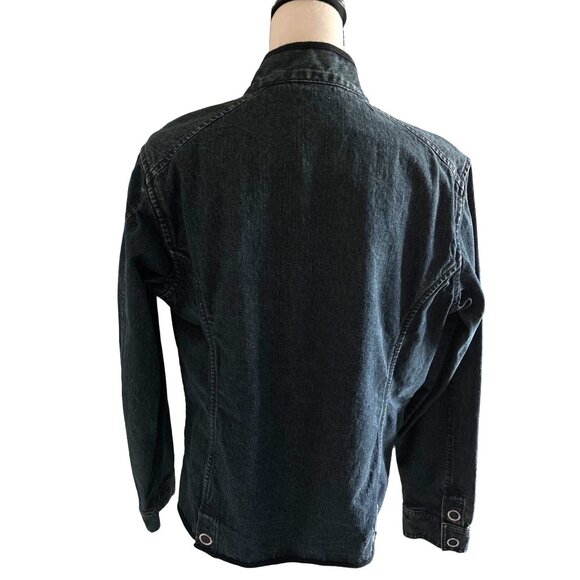 Jansport Jean Jacket VINTAGE Walkman Dark Denim Long Sleeve Snap Close Large - Picture 6 of 8